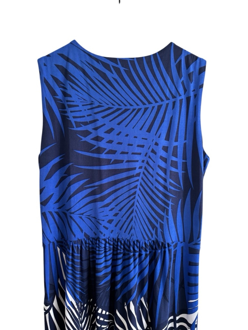 Liz Claiborne Maxi Dress Tropical Palm Print Size M Sleeveless Coastal Resort - Picture 9 of 13